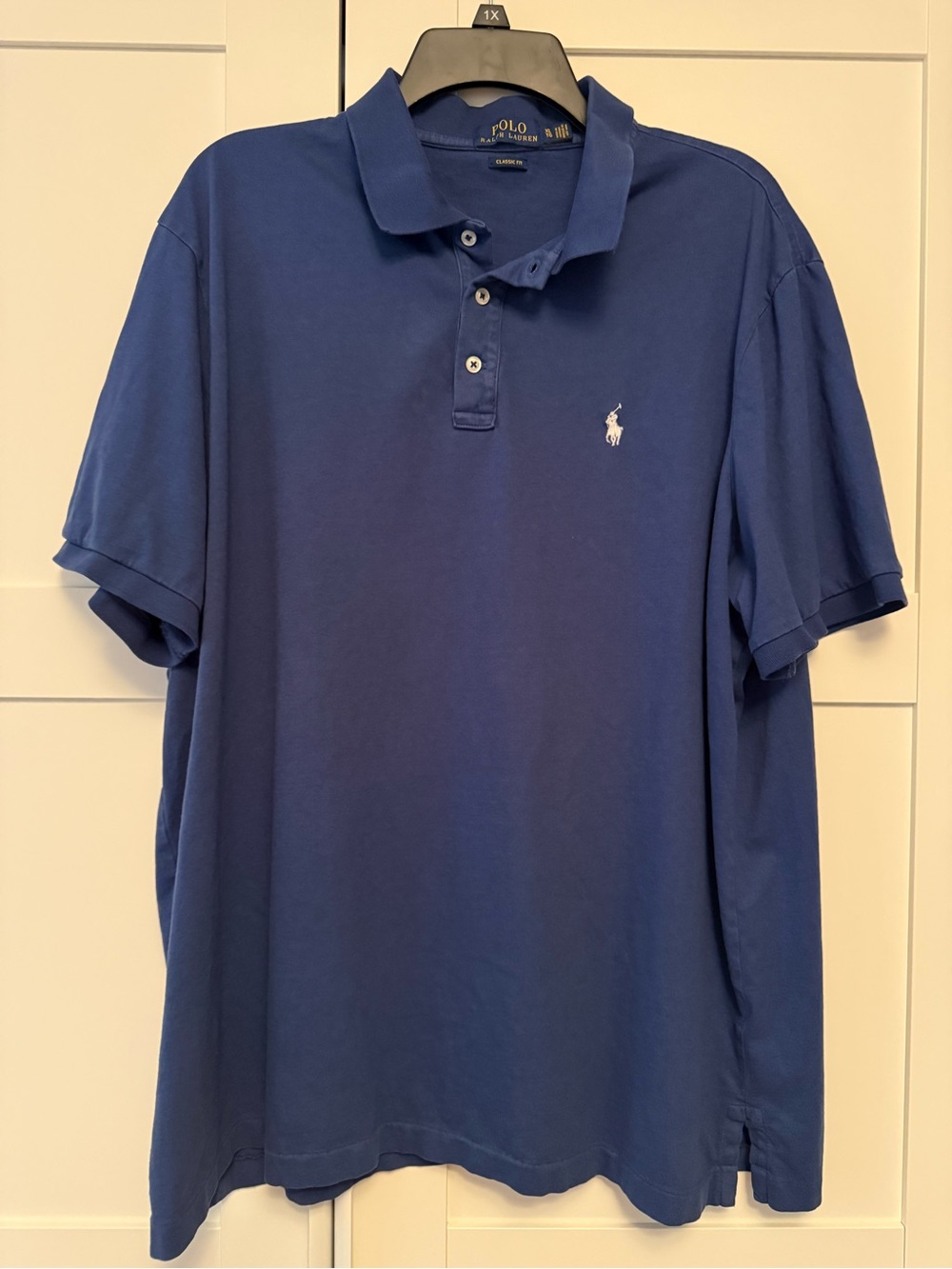 Polo by Ralph Lauren Short-Sleeve Polo in Blue with White Logo, XL